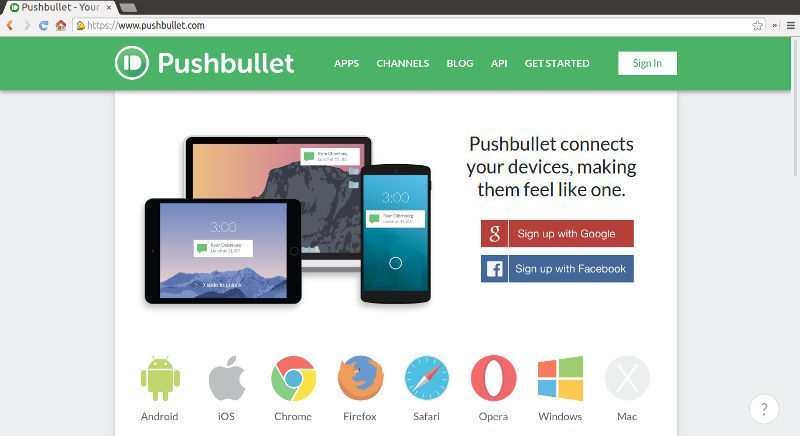 図1 Pushbullet 図1 Pushbullet