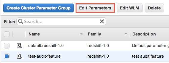 図5　Cluster Parameter Groupの編集メニュー