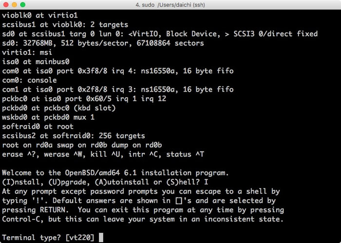 図　OpenBSDインストール例
