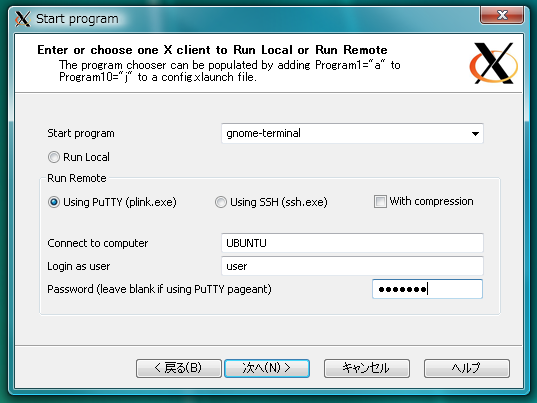 図9　「Using PuTTY（plink.exe)」