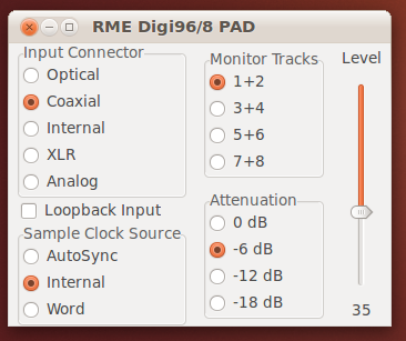 図4　rmedigicontrolのウィンドウ