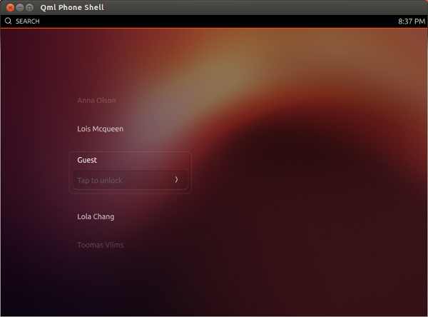 図6　ログインするには、Guestを選択して「Tap to unlock」をタップする
