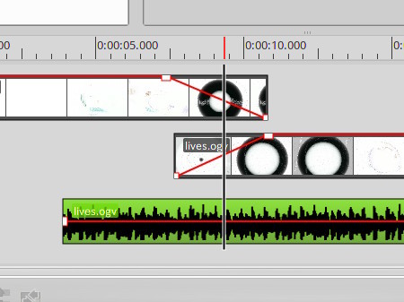 図6　タイムライン上のクリップにキーフレームを追加したところ