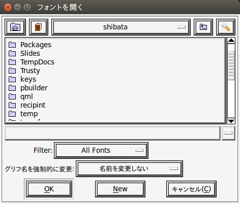 図3　起動画面で編集するフォントを選ぶ