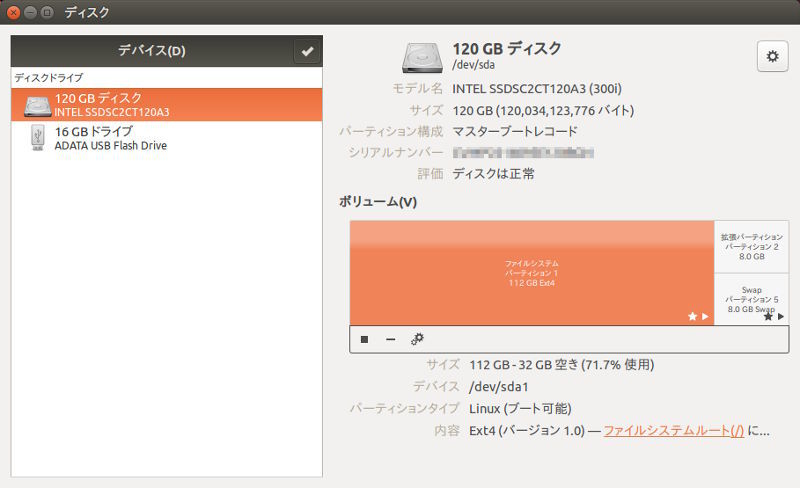 図3　ディスク管理の起動直後の画面