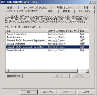 図3　RODCパスワードキャッシュ利用ポリシーのグループ設定ダイアログ