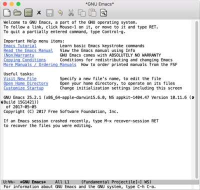図1　Emacsの起動画面