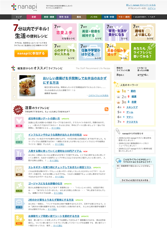 図6　ライフレシピ共有サイトnanapi（ナナピ）