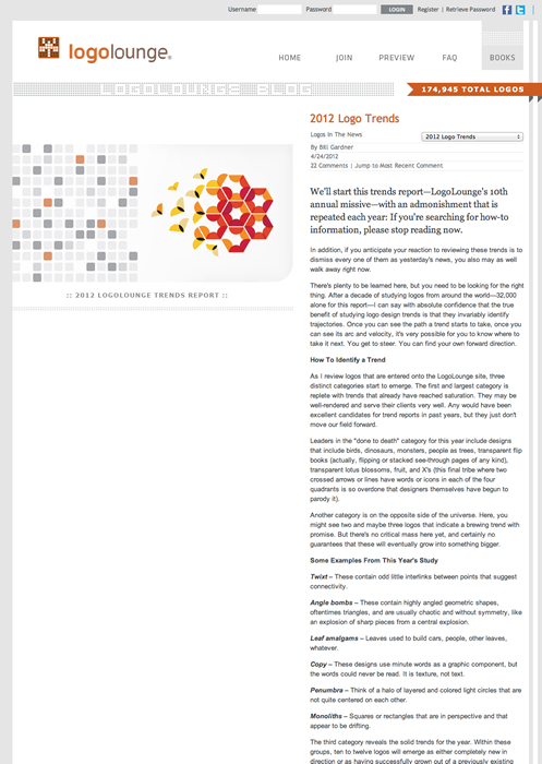 図1　2012年のロゴデザインのトレンド