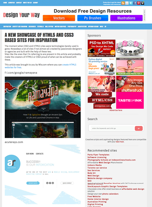 図4　インスピレーションを受けられるHTML5＆CSS3サイトのショーケース