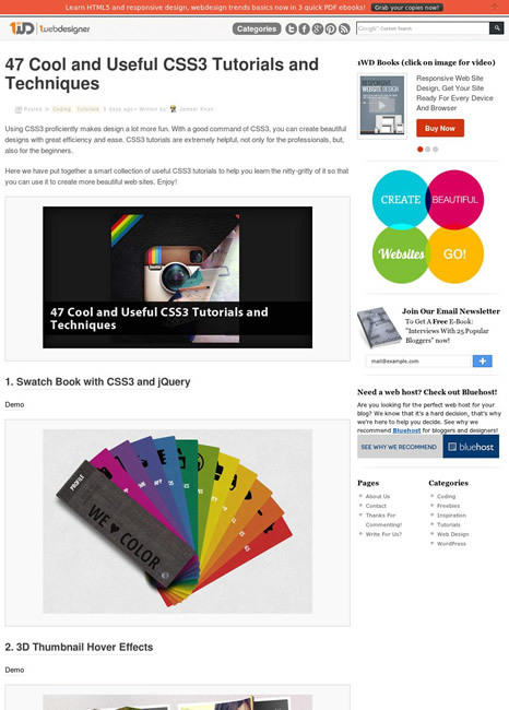 図2　CSS3のチュートリアルやテクニックいろいろ