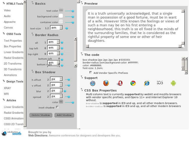 図6　HTML5とCSS3のジェネレーター