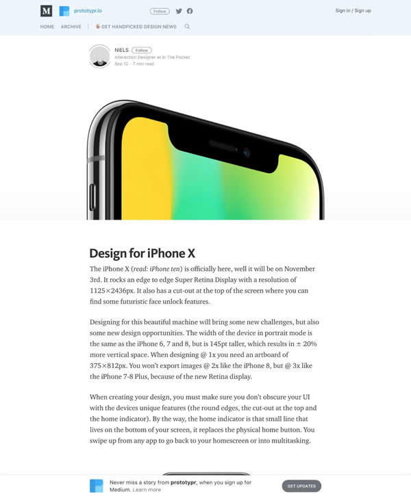 図3　iPhone X向けにデザインする場合の注意点など