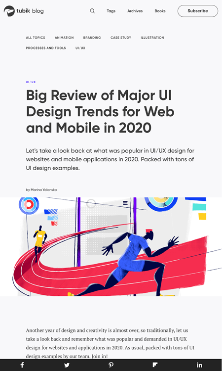 図1　2020年に人気のあったUI／UXデザインのトレンド