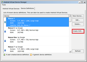 図12　 ［Create AVD（AVDの作成）］をクリック