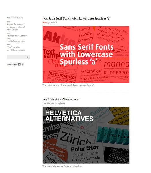 図8　テーマに沿ったフォントを紹介する「Font Clusters」のようなコンテンツは、タイプファウンドリーがなかなか提供できないものの一つ