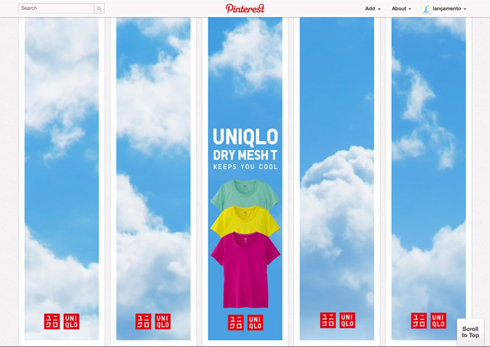 図1　『Uniqlo / Pinterest』は、画像で作られたモザイクを利用したプロモーション