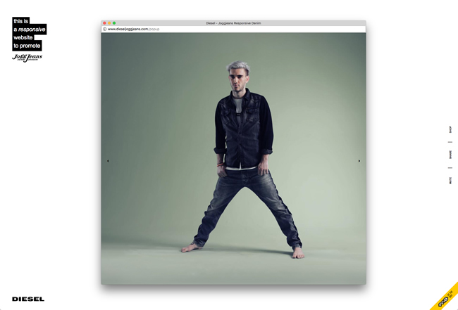 図4　「Diesel Joggjeans」のプロモーションサイト、『Diesel - Joggjeans Responsive Denim』