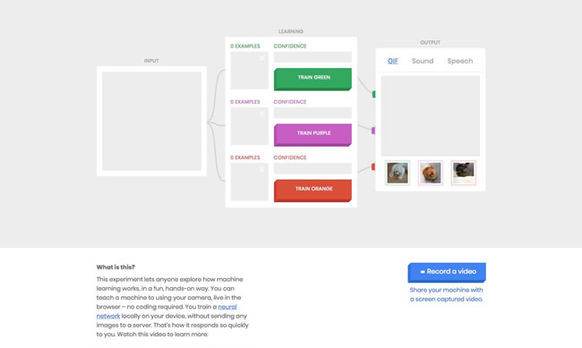 図3　カメラの入力だけで、機械学習の実験ができる『Teachable Machine』のような誰もが使えるツールが、今後次々と登場してくる可能性は高い