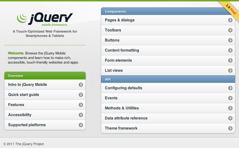 図1　jQuery Mobile Docs