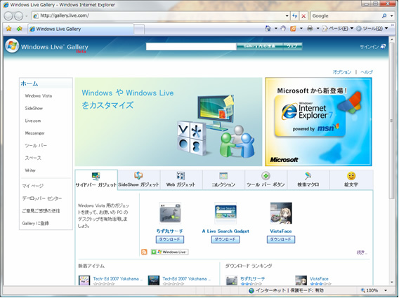 図3　Windows Live Gallery