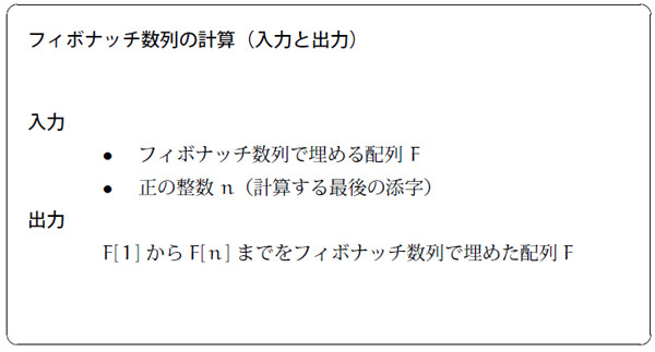 図4　フィボナッチ数列の計算（入力と出力）