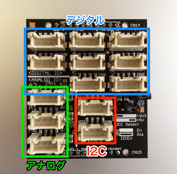 コネクタを挿す（上から見たところ）