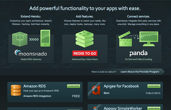 Herokuアドオン紹介ページ