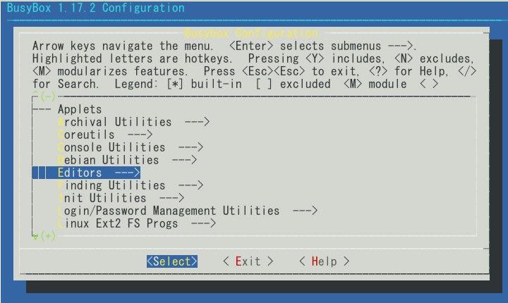 図1　BusyBoxトップでEditorsを選択