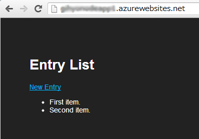 図5　AzureでのNode.jsの実行結果