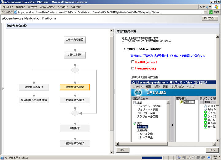 図1　uCosminexus Navigation Platformの利用画面