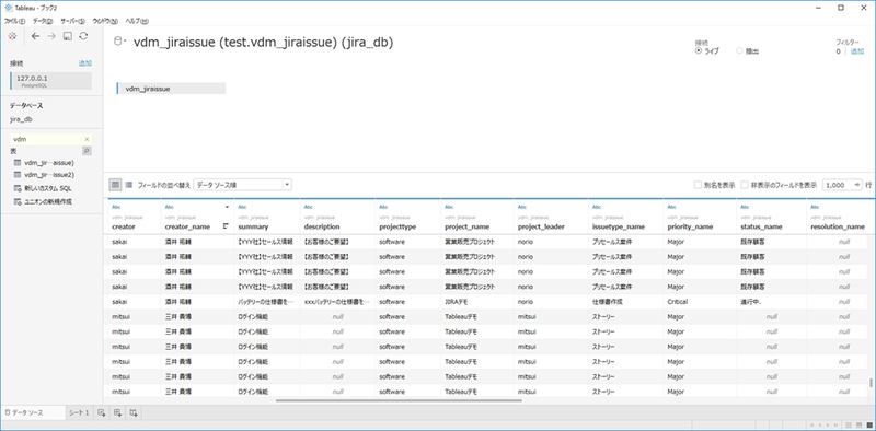 図1　Tableau Desktopデータソース選択画面