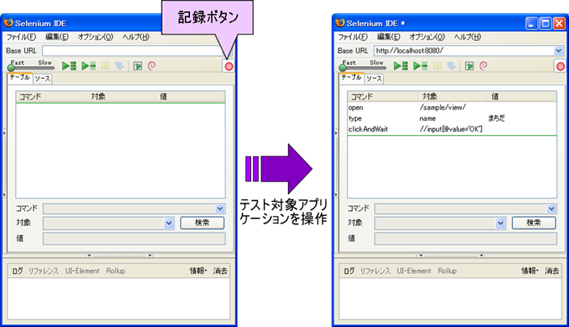 図4　Selenium IDEで画面キャプチャ