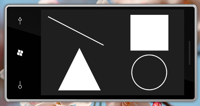 図1　Silverlight for Windows Phoneでの代表的なShapeオブジェクト