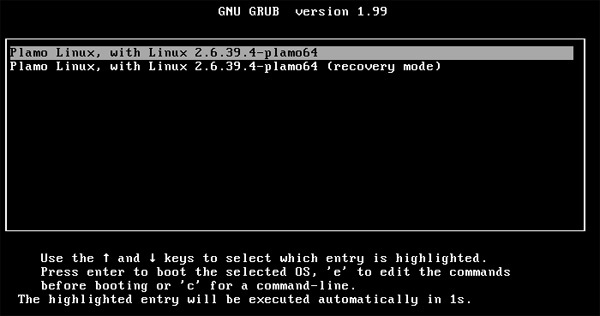 図4　grub2の起動画面