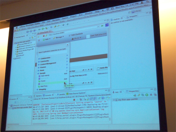 実際にLiferayのデモも行われた