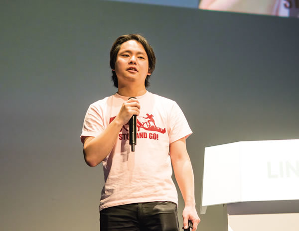 写真3　LINE Creators Marketの国際化について語る松野徳大氏